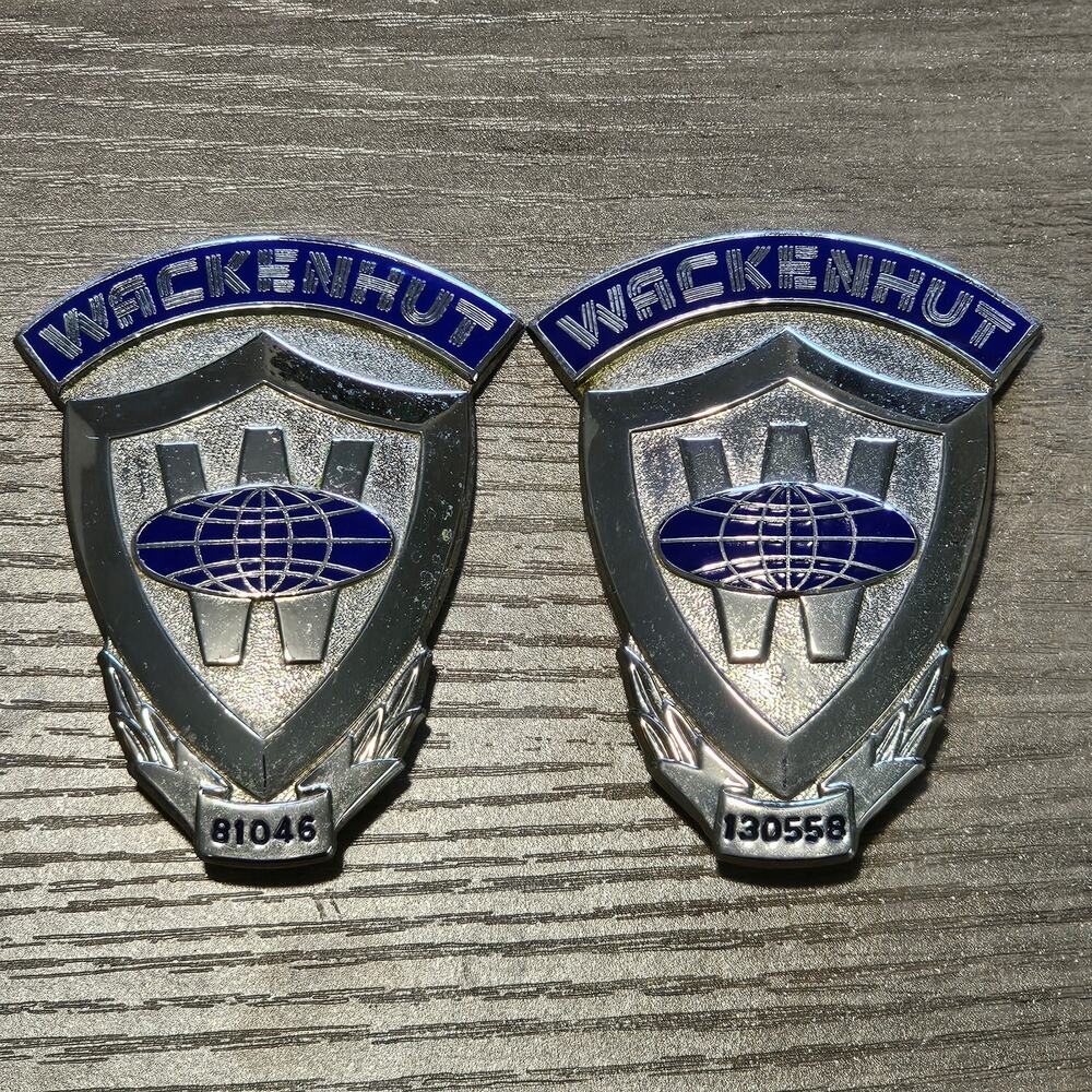 Vintage Wackenhut Security Badges Set of 2